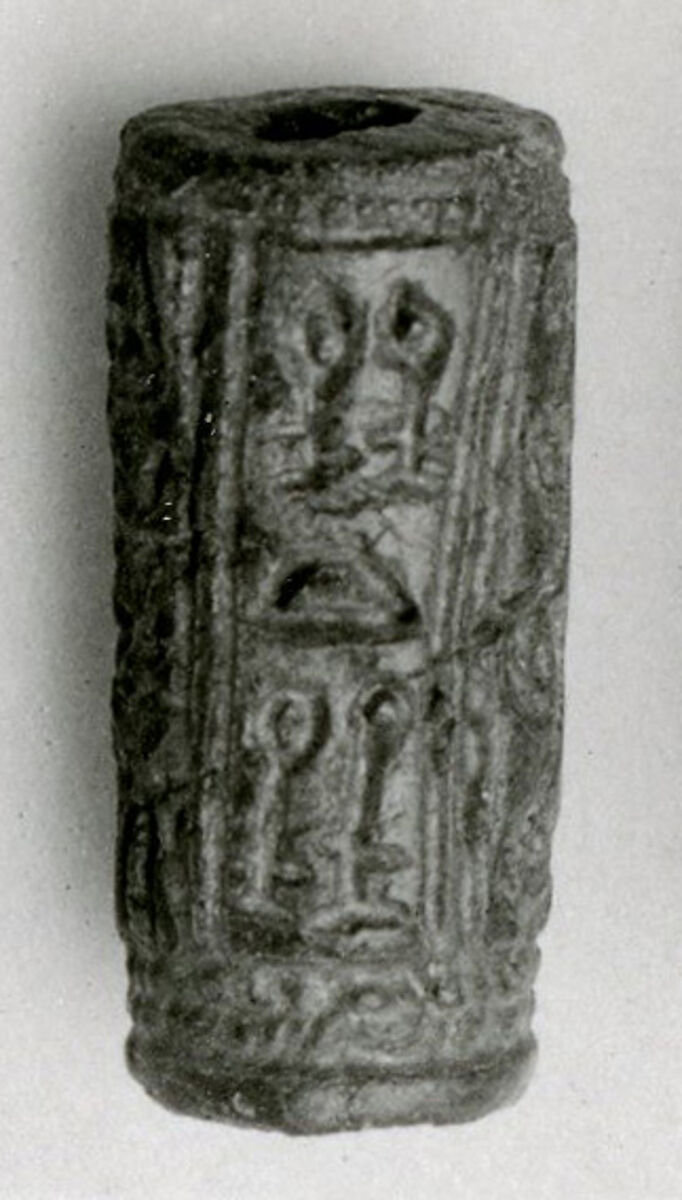 Cylinder seal, Green glazed steatite 