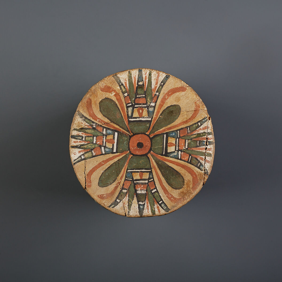 Coffin knob (?), Wood, paint