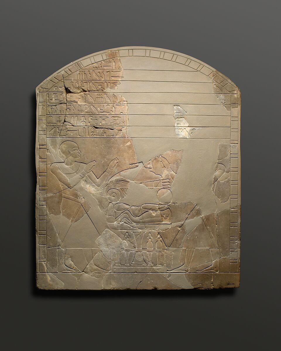 Stela of Two Brothers, Limestone, paint 