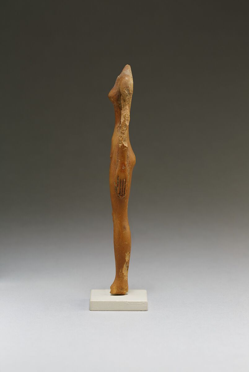 Fragment of female figure, Wood