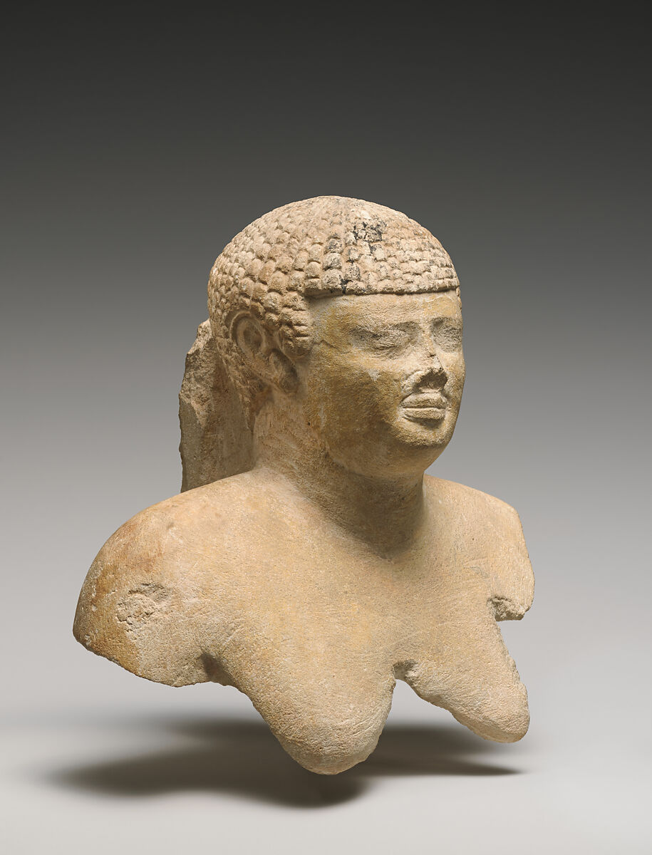 Bust of man, Limestone
