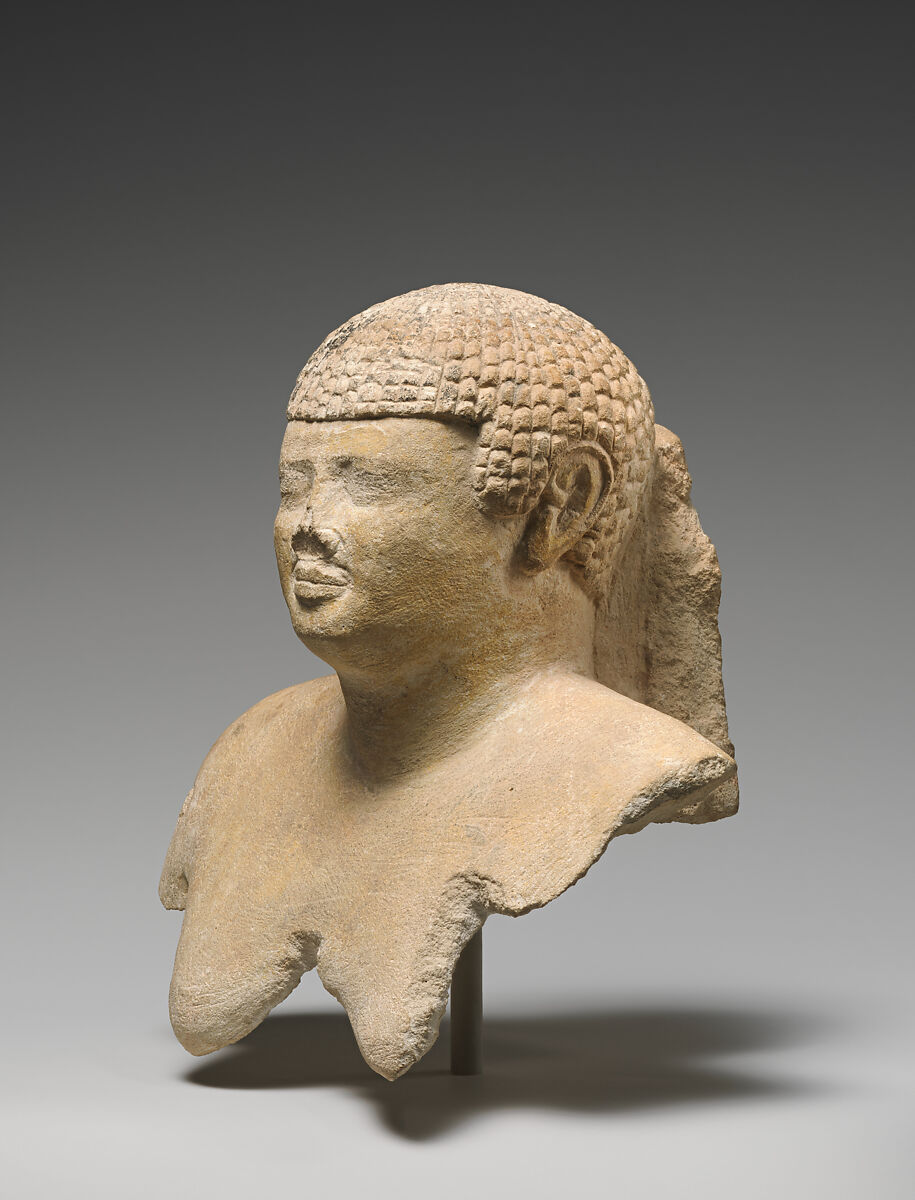 Bust of man, Limestone