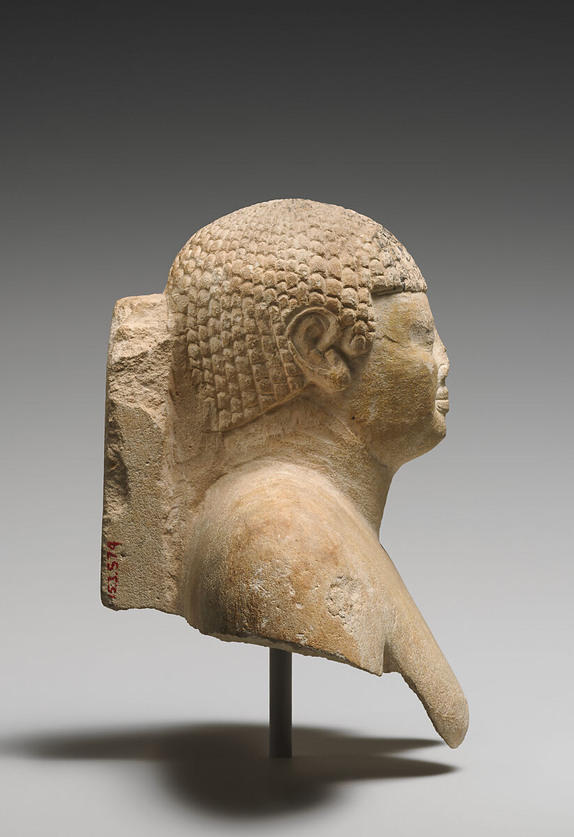 Bust of man, Limestone