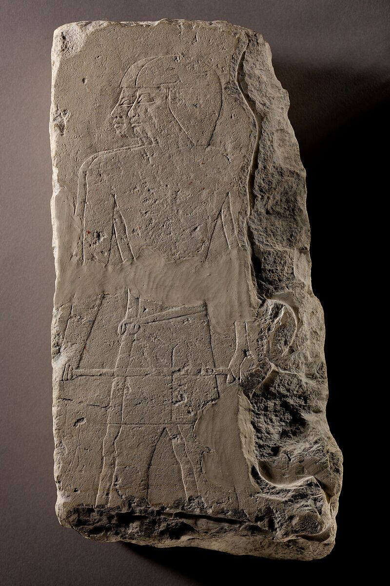 Fragment of relief, Limestone, paint 
