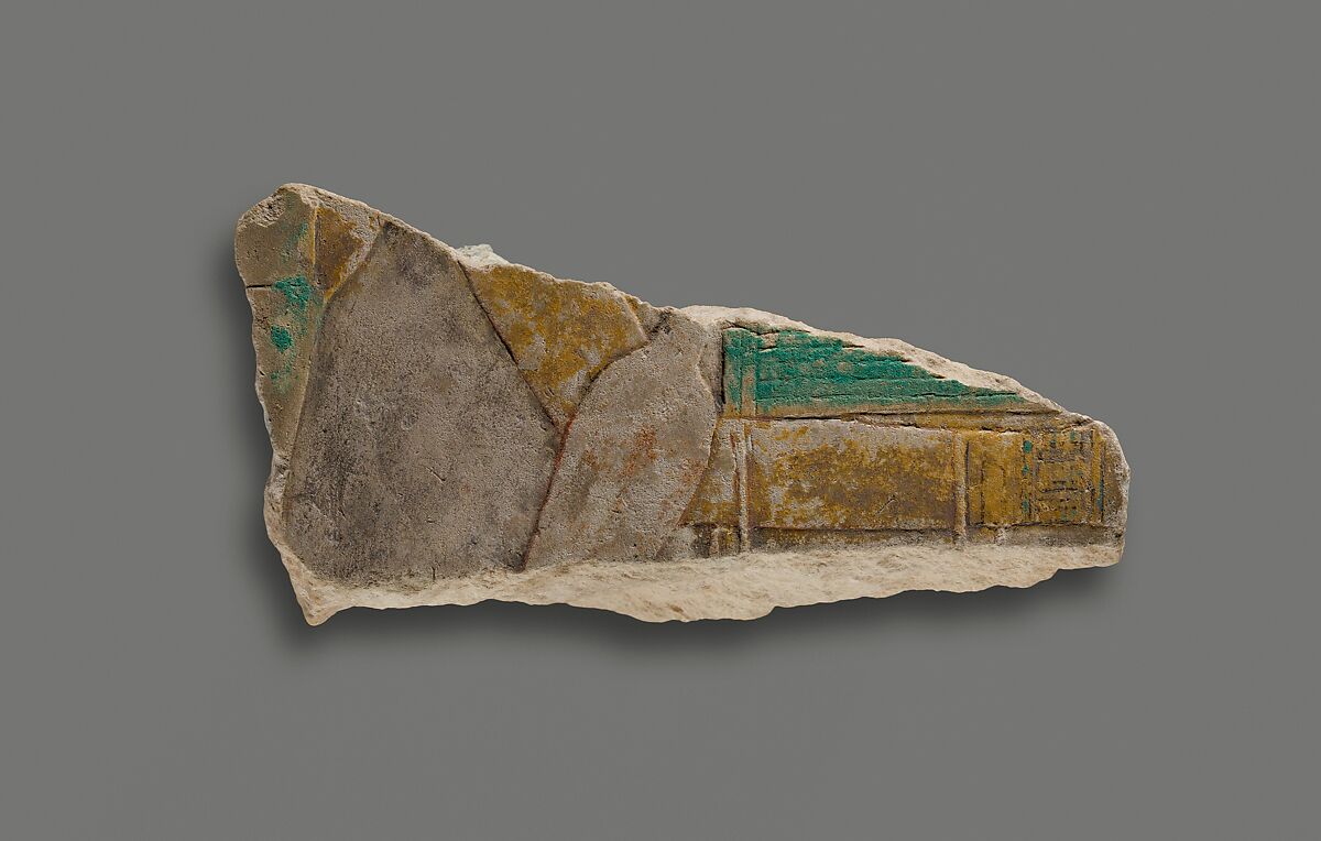 Fragment of relief, Limestone, paint 