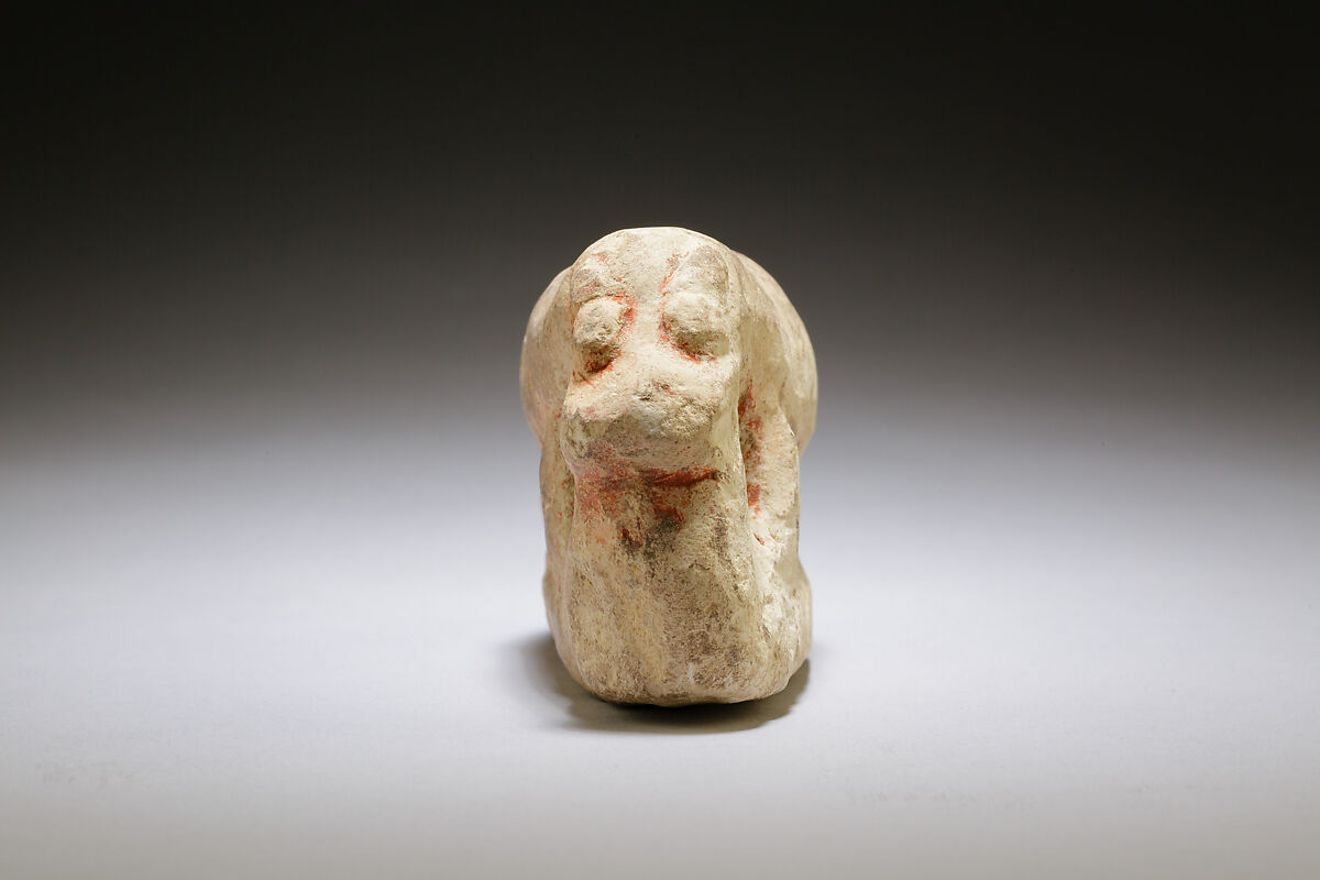 Figurine of hippopotamus, Limestone, paint