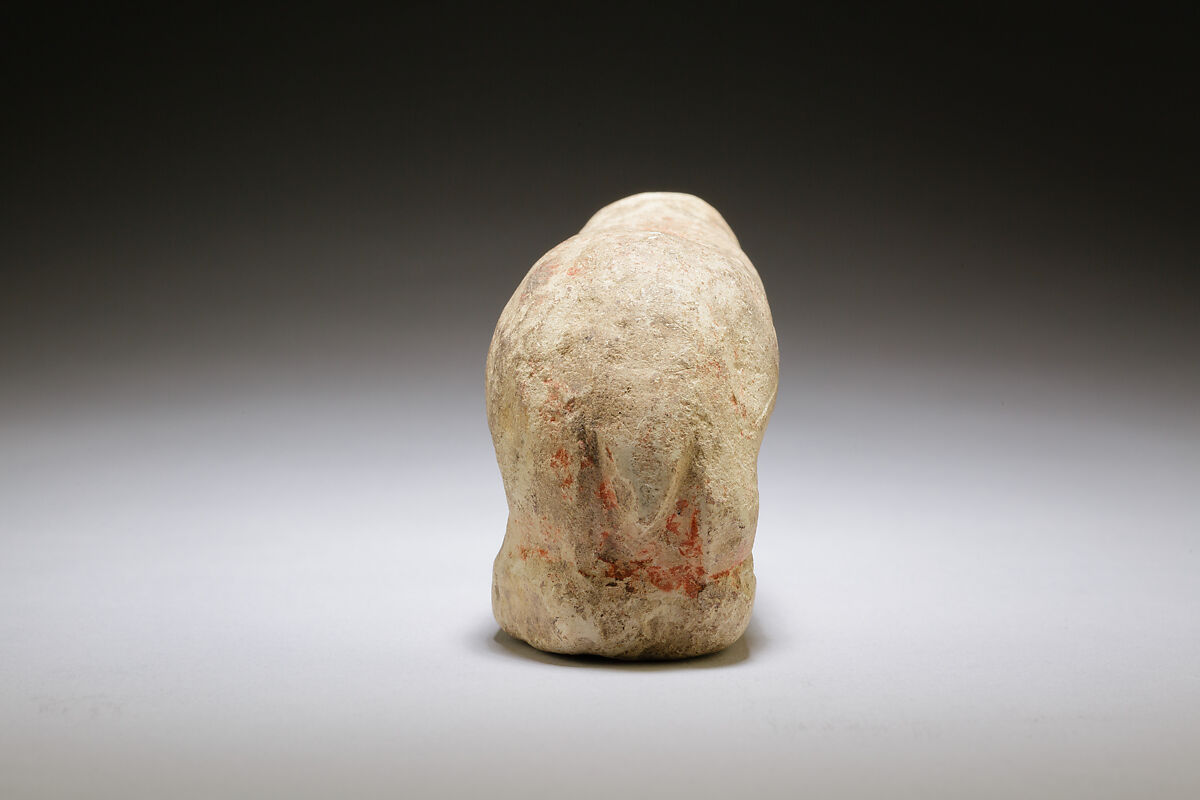 Figurine of hippopotamus, Limestone, paint