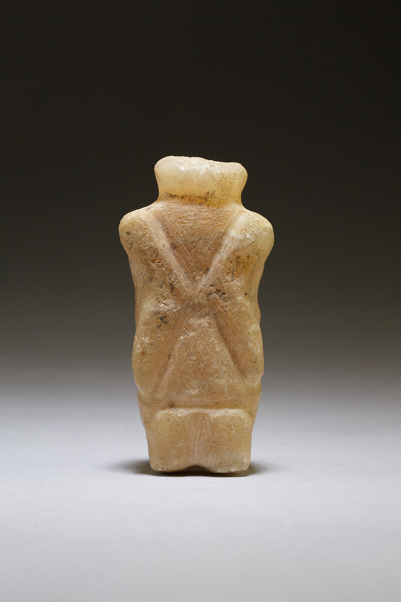 Magical figure of captive, Travertine (Egyptian alabaster)