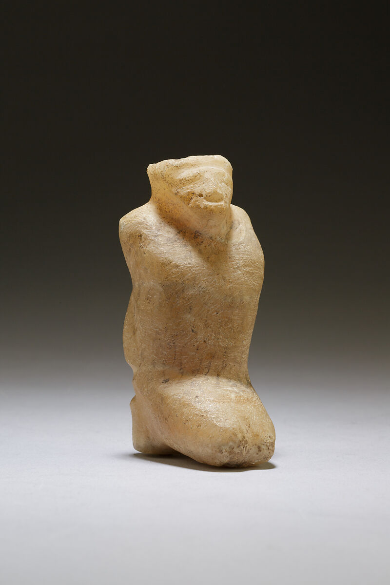 Magical figure of captive, Travertine (Egyptian alabaster)