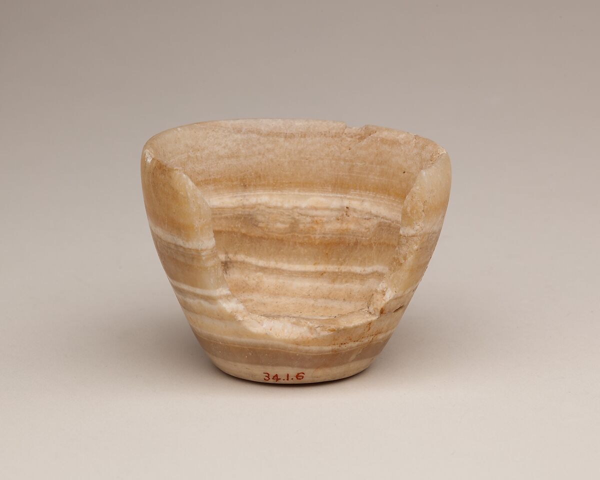 Bowl, Travertine (Egyptian alabaster) (?)