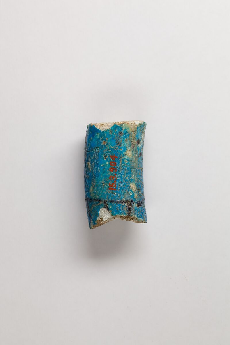 Bracelet fragment, Blue faience