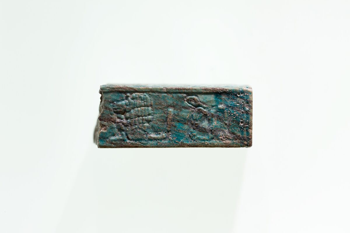 Magic rod fragment, Steatite, green glazed