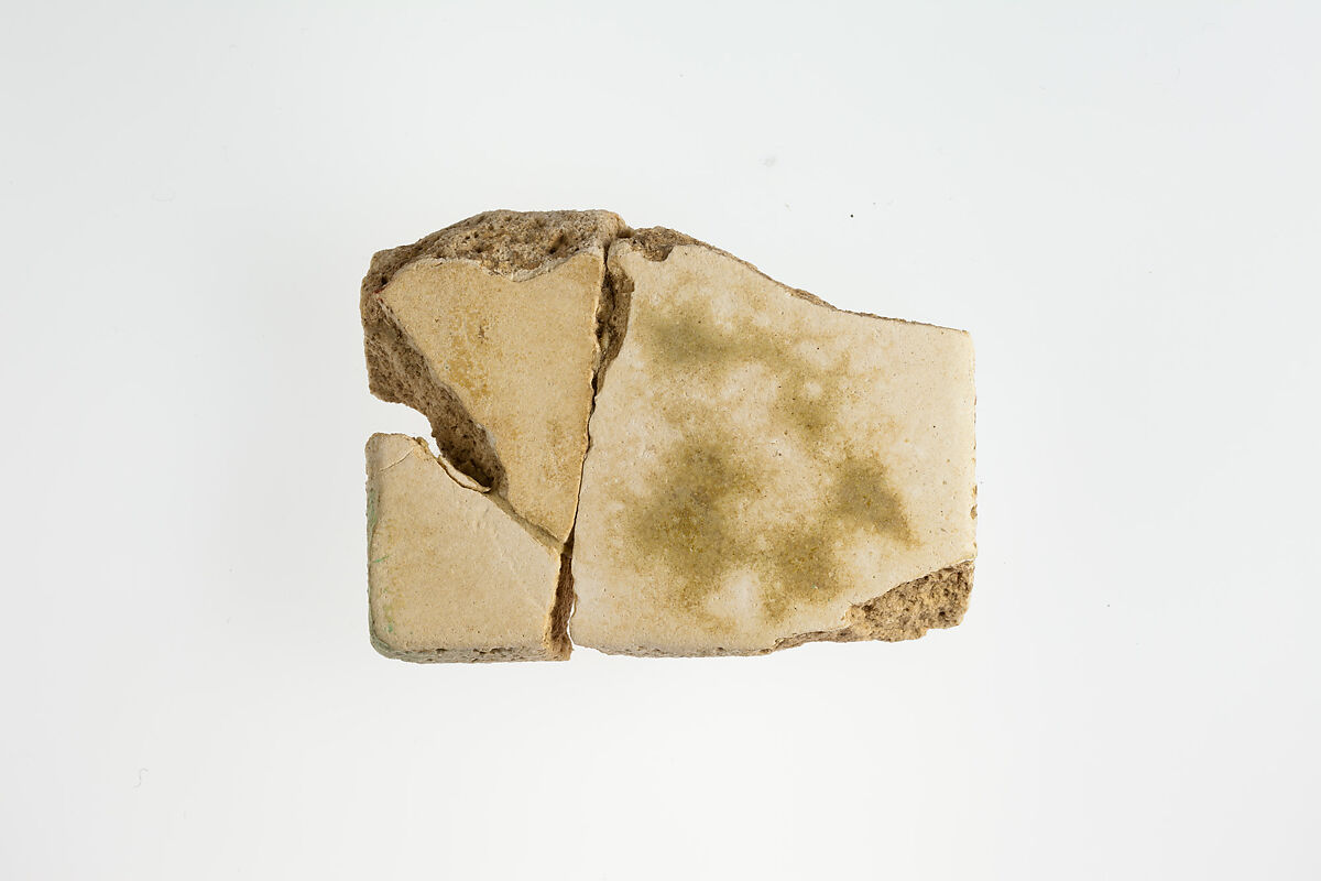3 tile fragments, Faience
