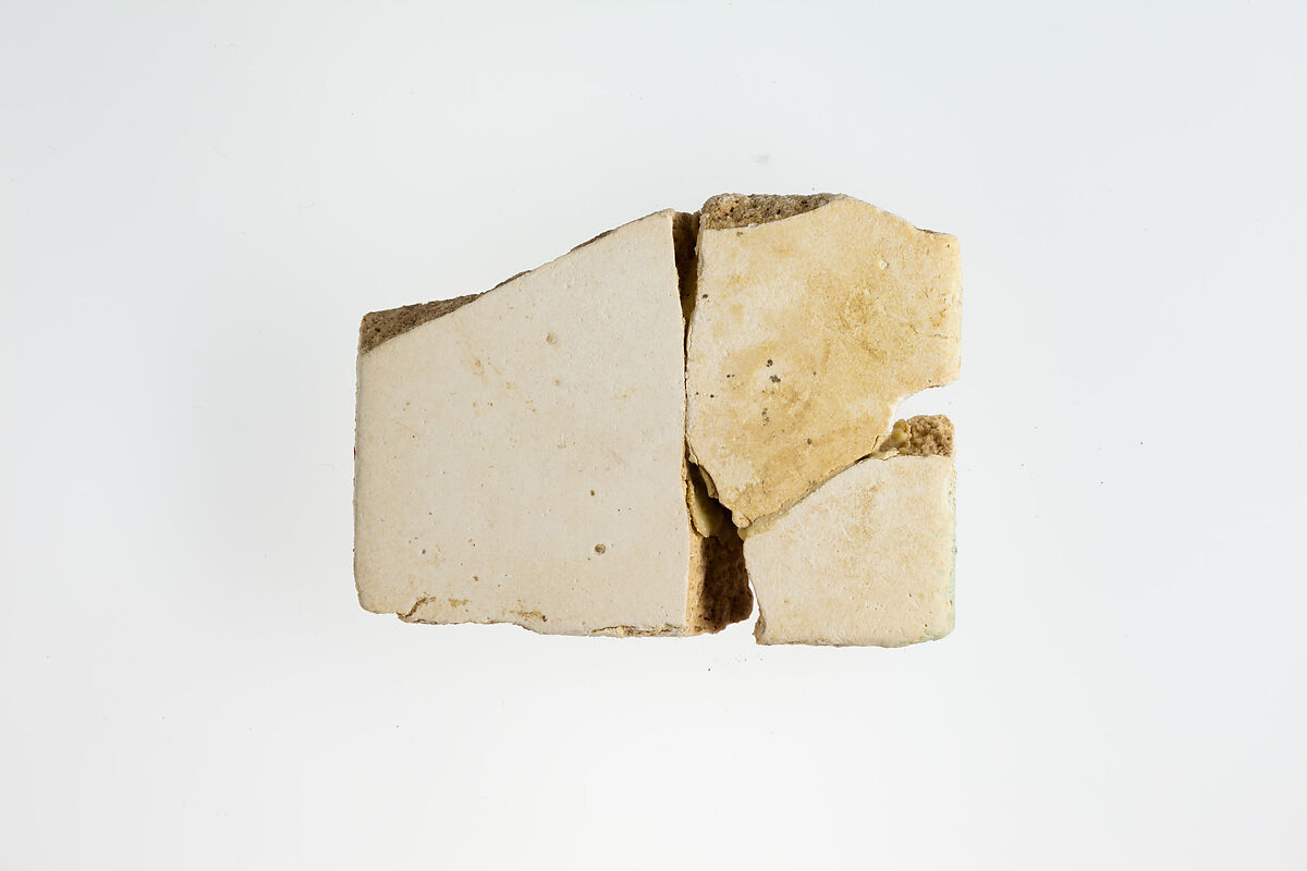 3 tile fragments, Faience 