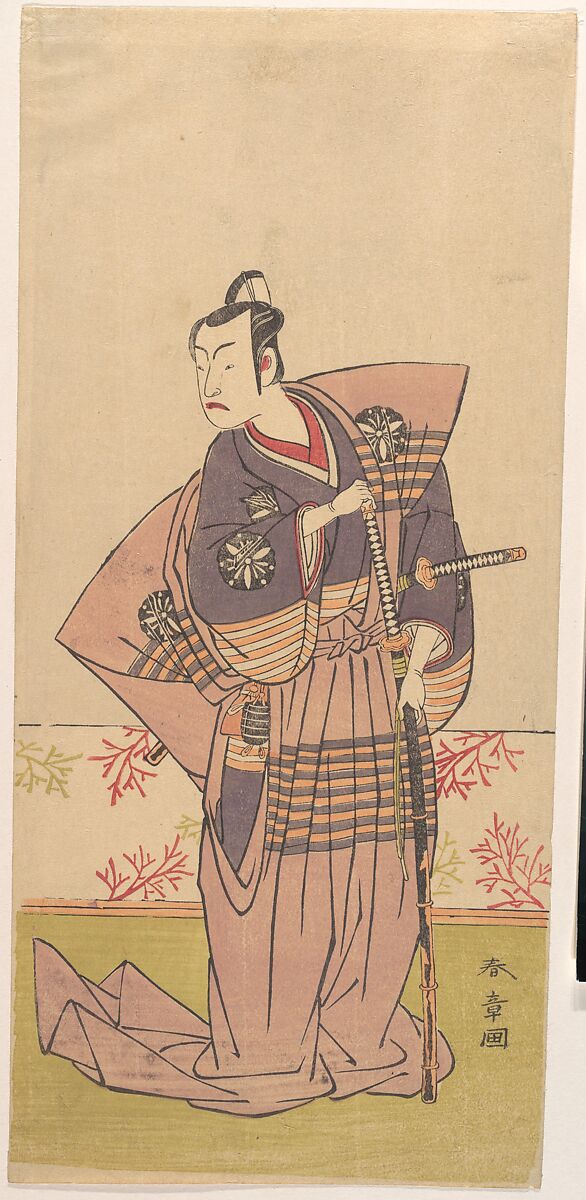 The Actor Matsumoto Koshiro 2nd as a Samurai, Katsukawa Shunshō　勝川春章 (Japanese, 1726–1792), Woodblock print (nishiki-e); ink and color on paper, Japan 