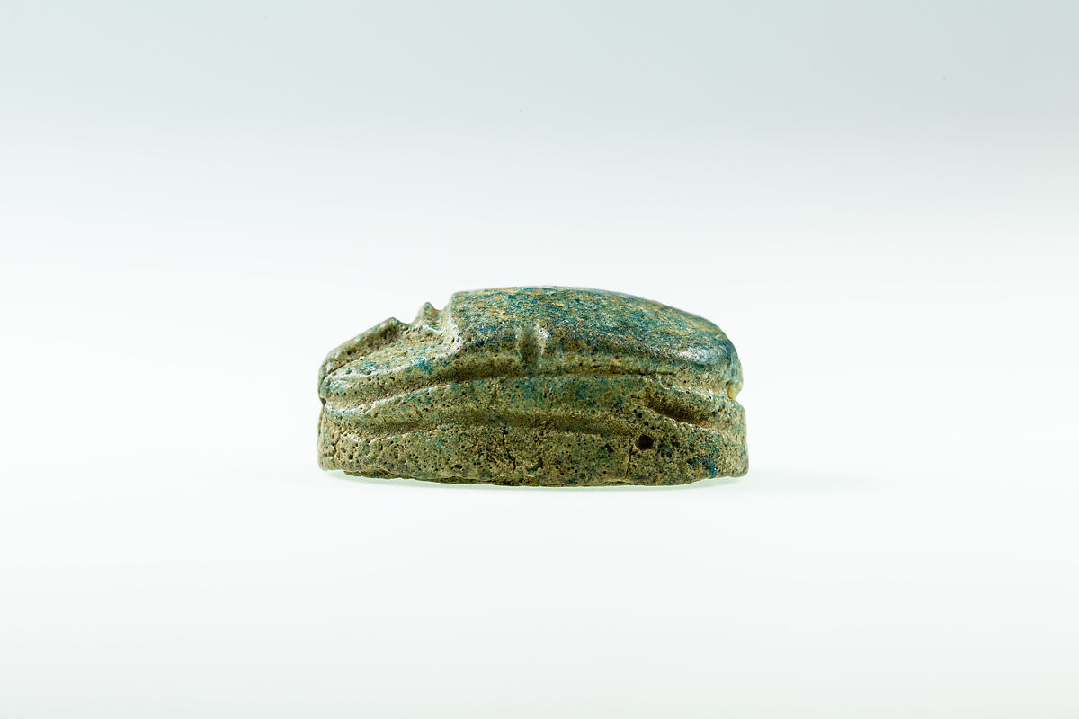 Scarab Inscribed with the Name Sehetepibre, Blue faience