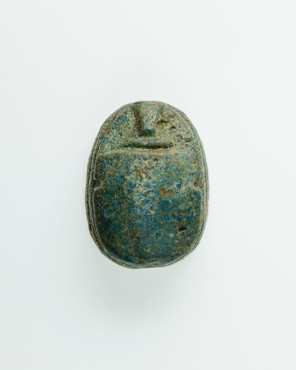 Scarab Inscribed with the Name Sehetepibre, Blue faience