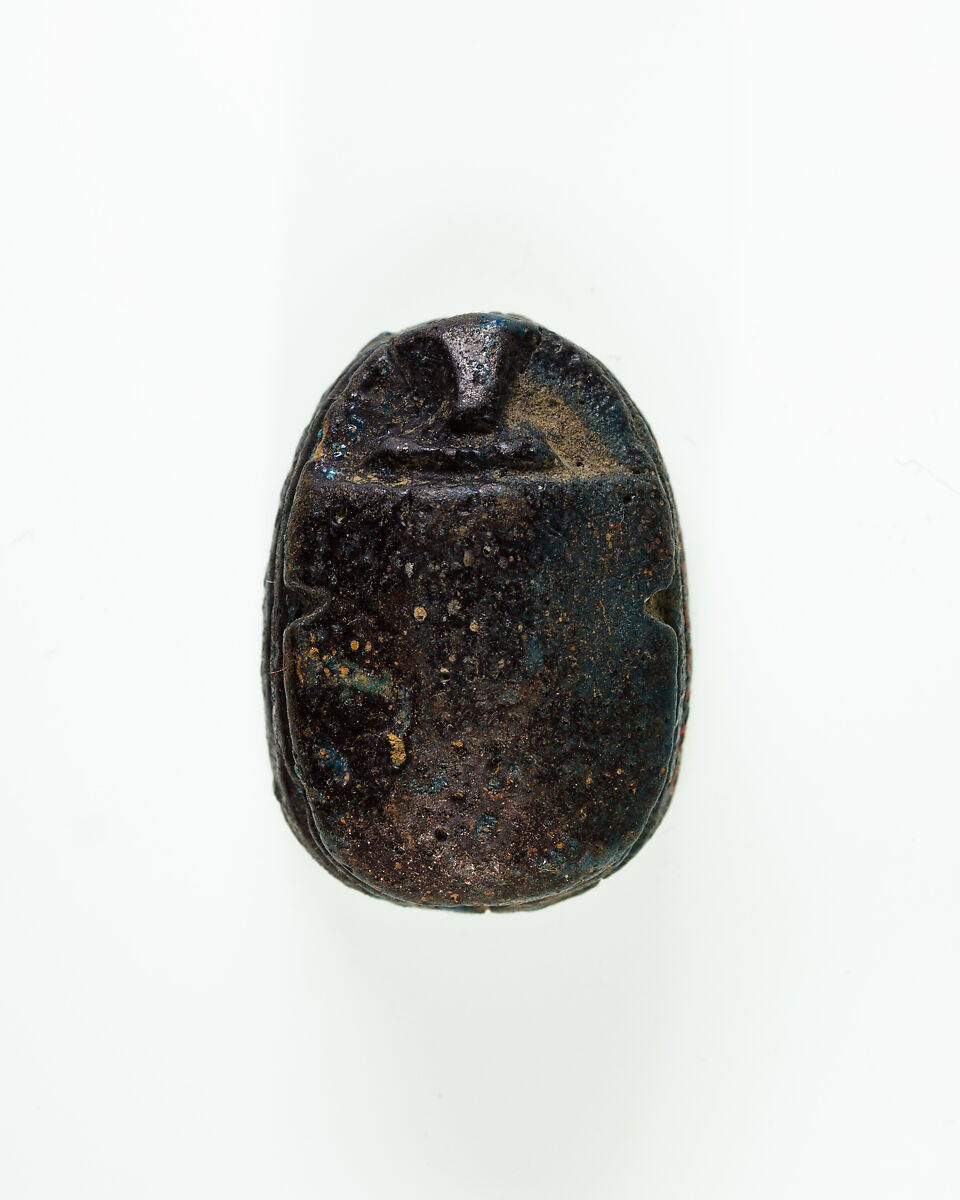 Scarab Inscribed with the Name Sehetepibre, Dark blue faience