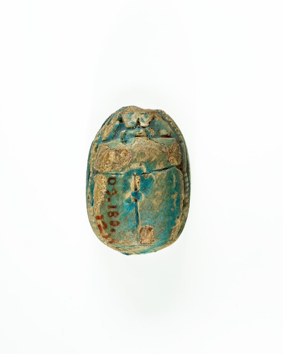 Scarab of King's Son Intef, Blue glazed steatite
