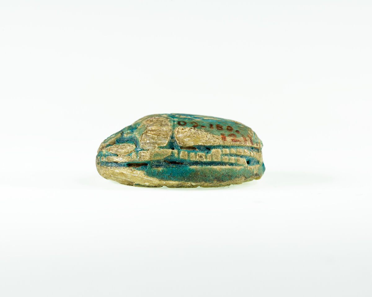 Scarab of King's Son Intef, Blue glazed steatite
