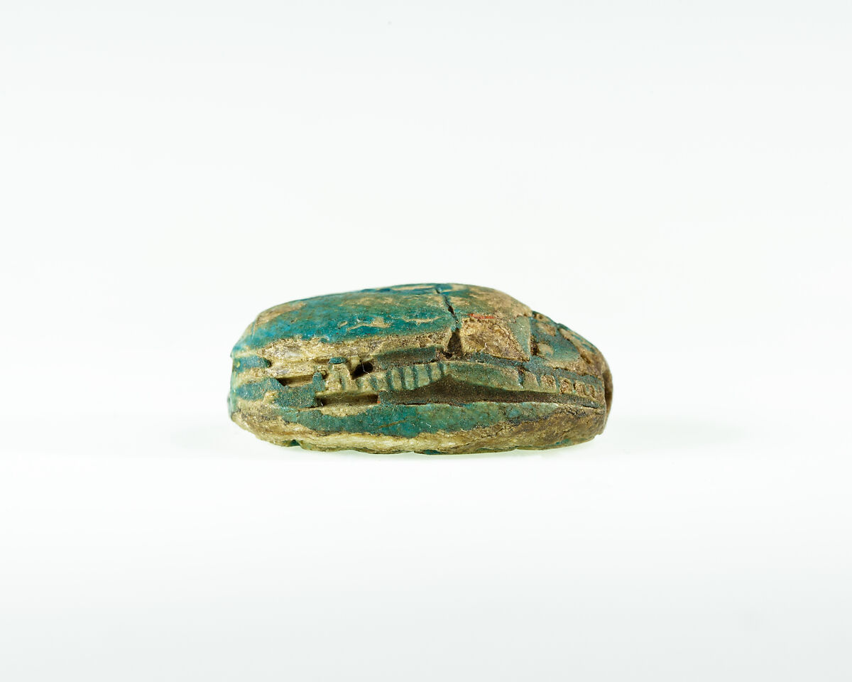 Scarab of King's Son Intef, Blue glazed steatite