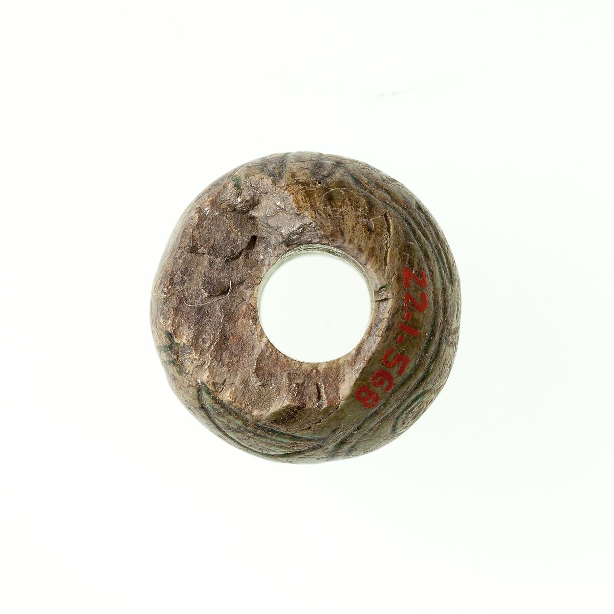 Bead with the name of Amenemhat III, Green glazed steatite