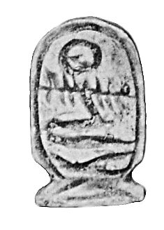 Cartouche amulet of Amenemhat III, Glazed steatite