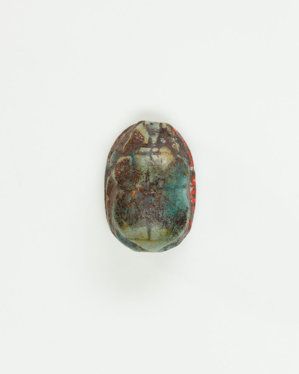 Scarab of Amenemhat, Blue-green glazed steatite
