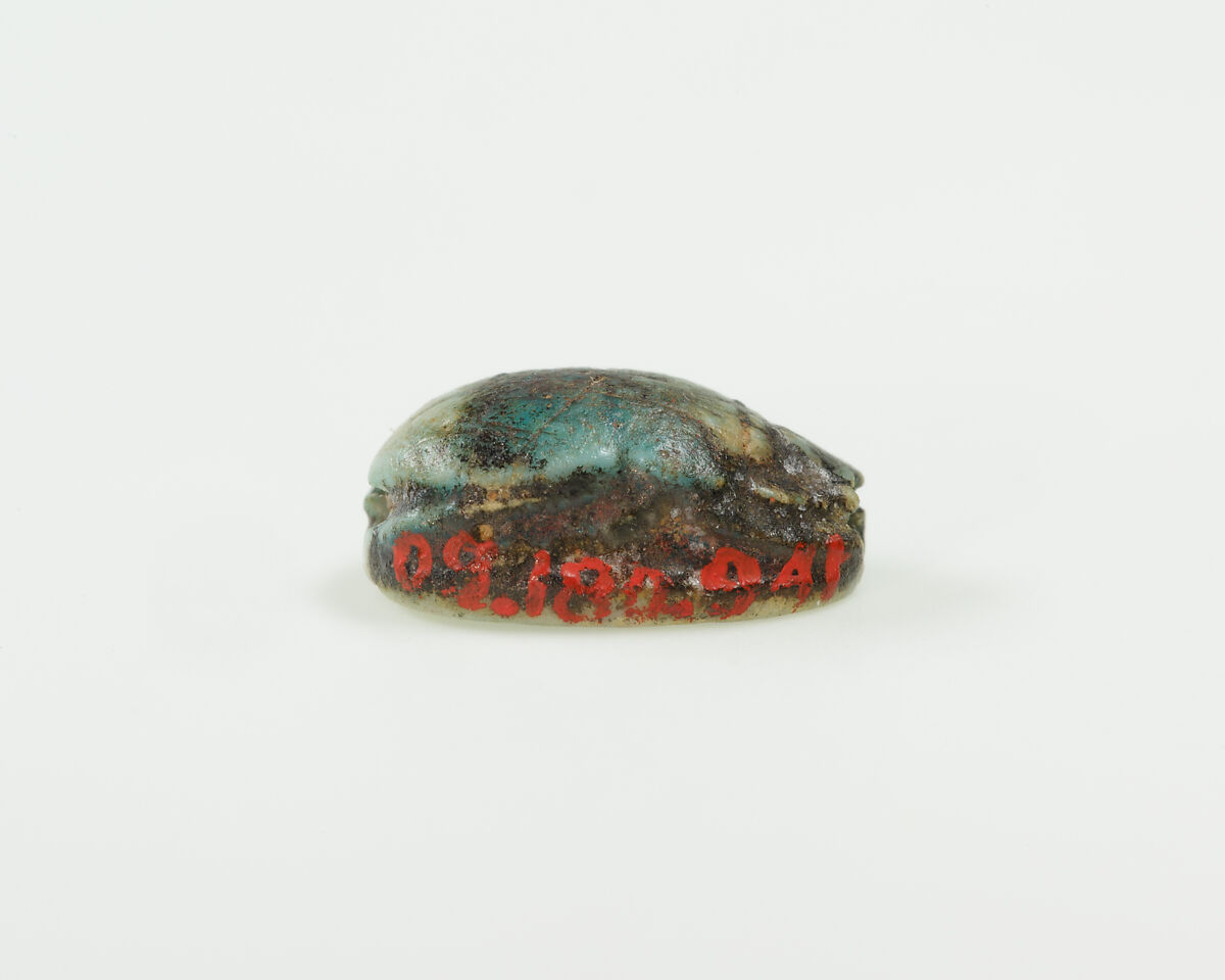 Scarab of Amenemhat, Blue-green glazed steatite