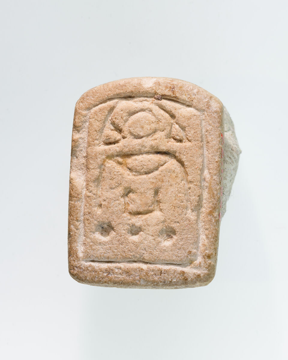 Lion-shaped stamp seal with name of Amenemhat II, Faience