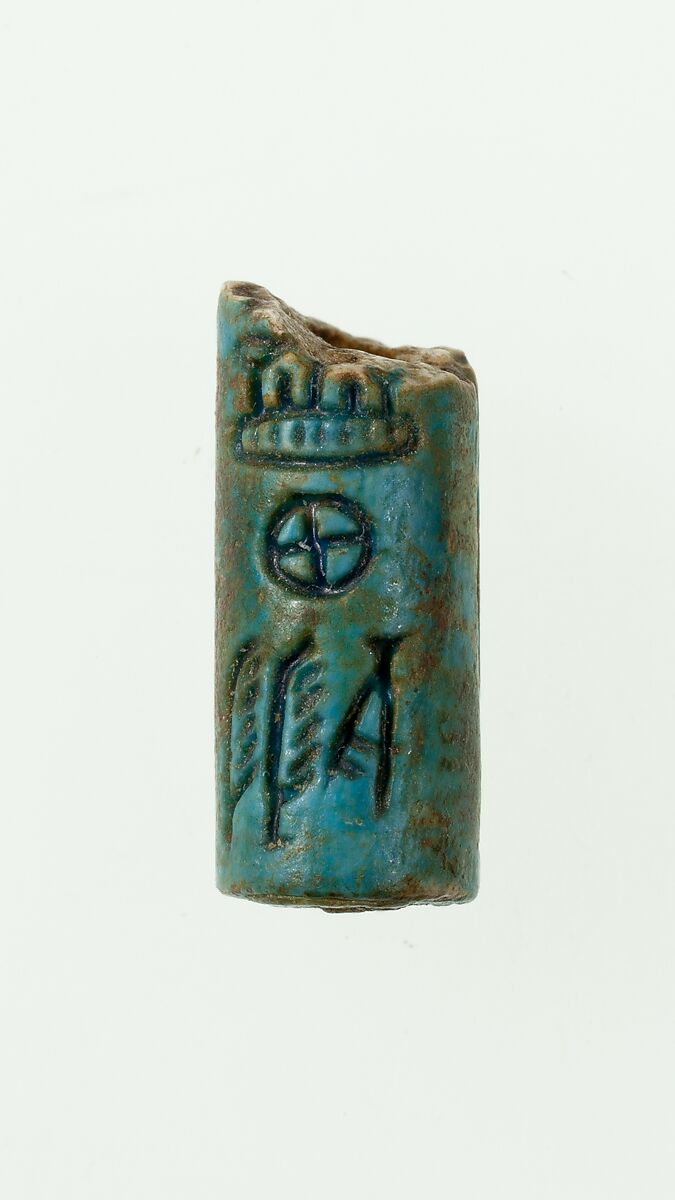 Cylinder Seal, Brigth blue glazed steatite