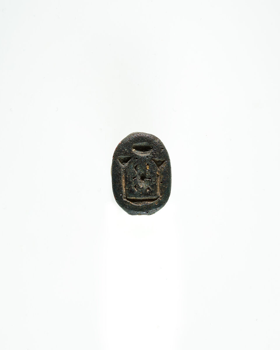 Scarab with Papyrus and Beetle, Faience 