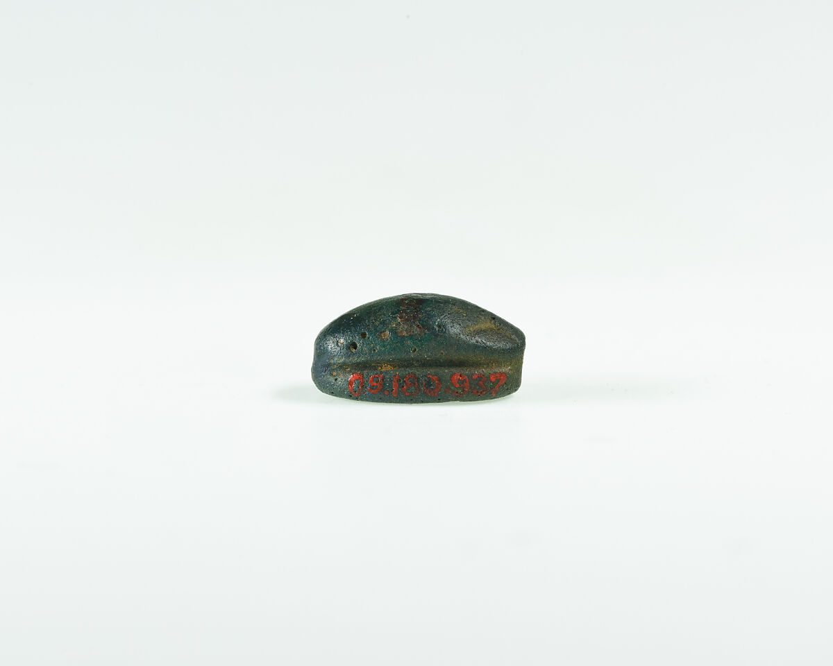 Scarab with Papyrus and Beetle, Faience