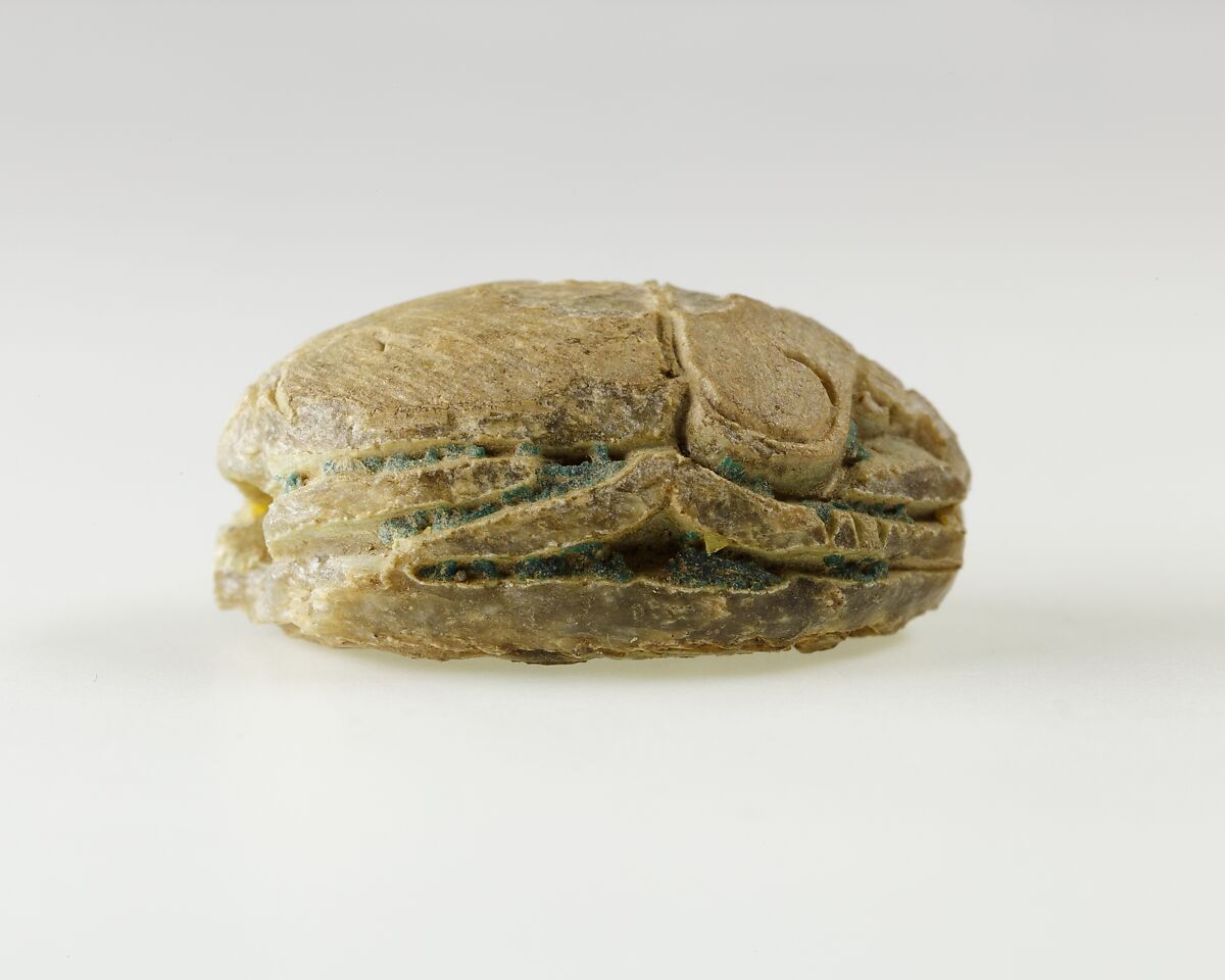 Scarab of an Official, Green glazed steatite