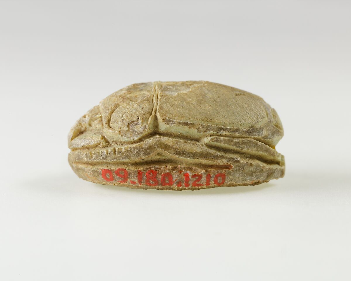Scarab of an Official, Green glazed steatite