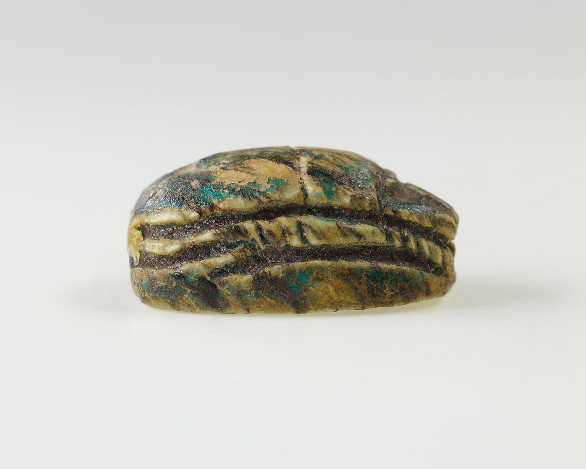 Scarab of an Official, Green glazed steatite
