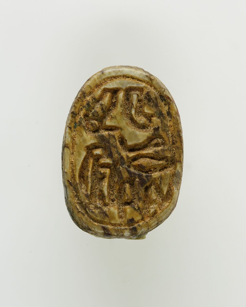 Scarab of an Official, Green glazed steatite 