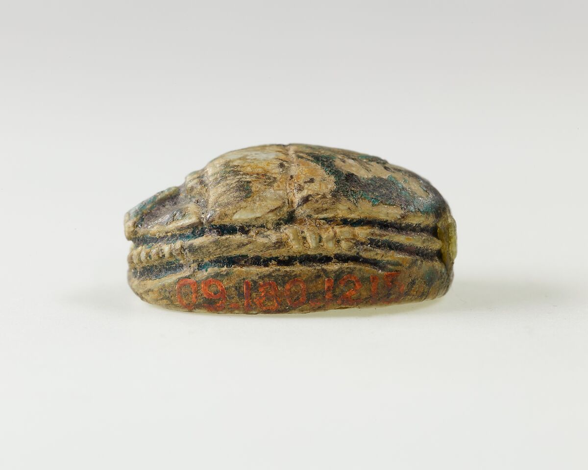 Scarab of an Official, Green glazed steatite