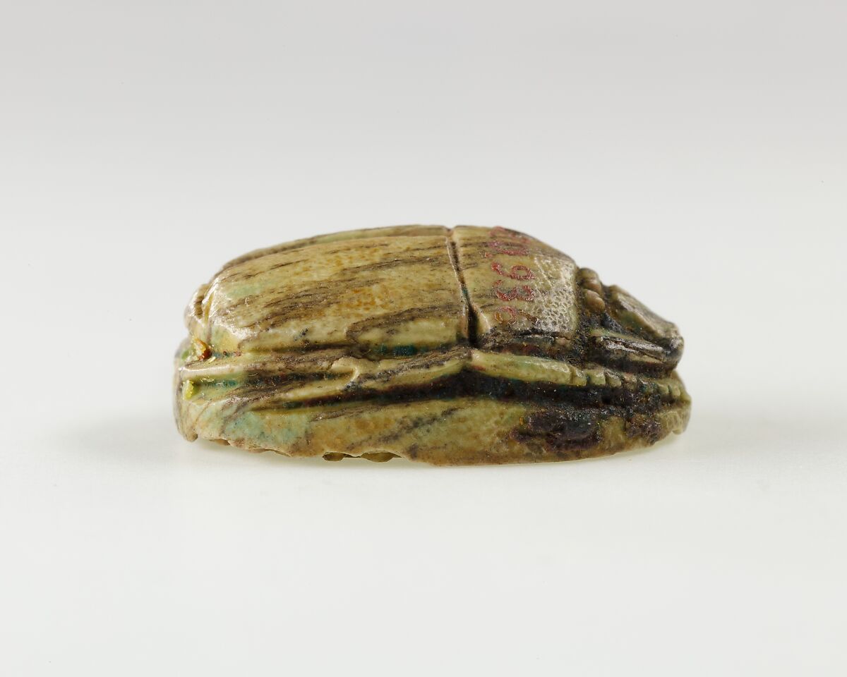 Scarab of an Official, Green glazed steatite