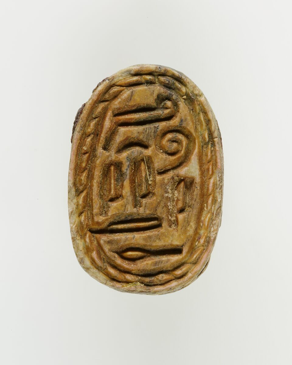 Scarab of an Official, Green glazed steatite 