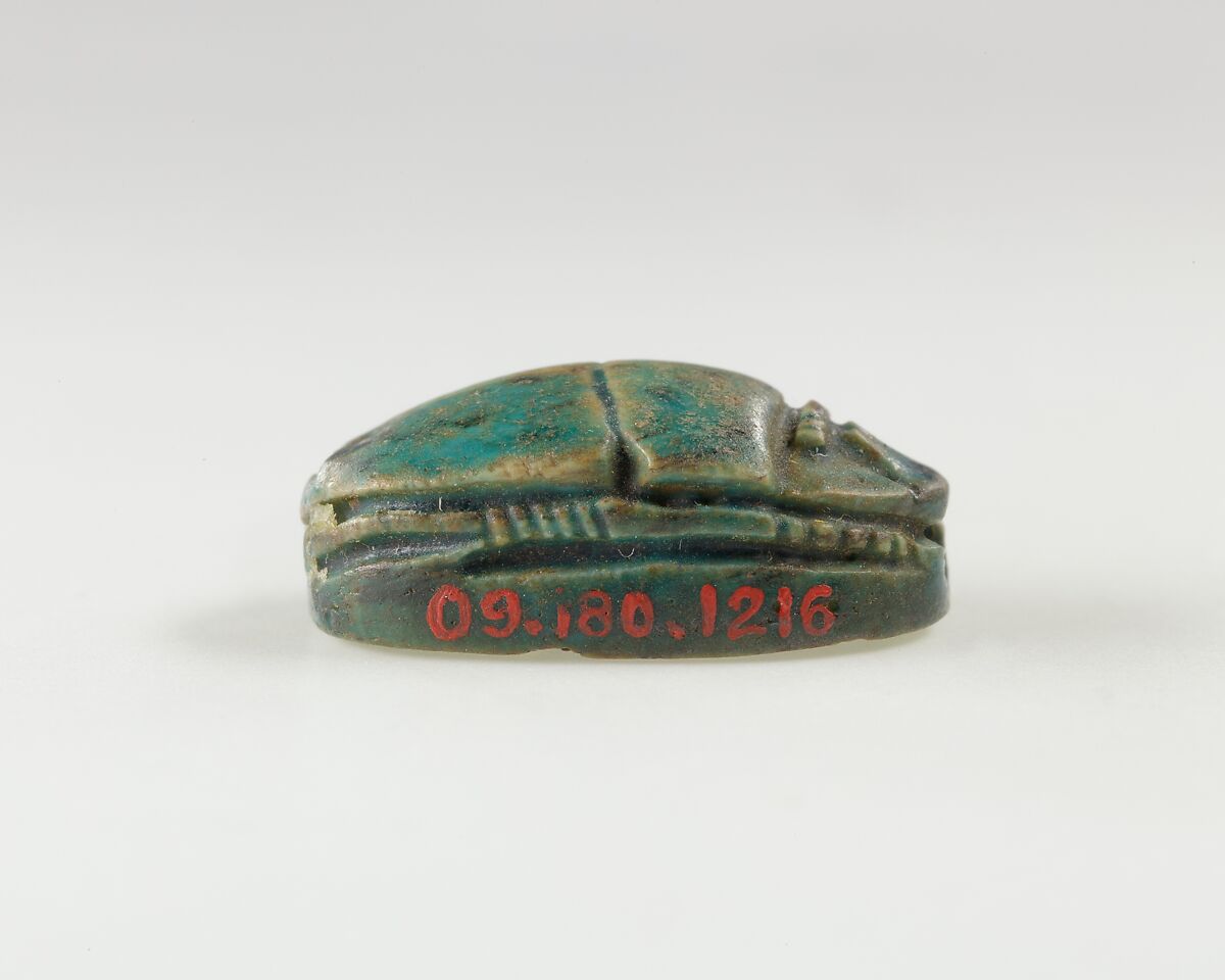 Scarab of an Official, Bright green glazed steatite