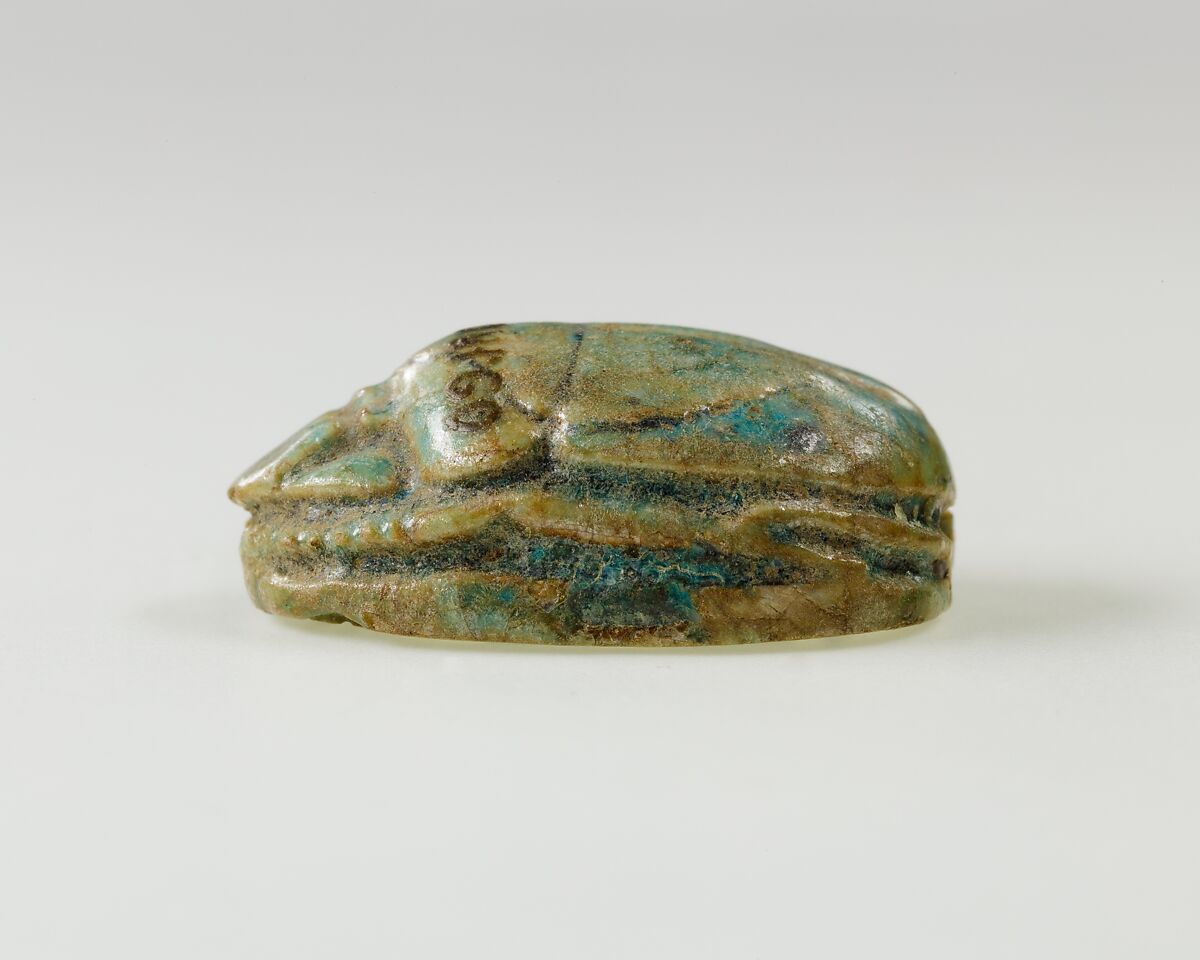 Scarab of an Official, Green glazed steatite