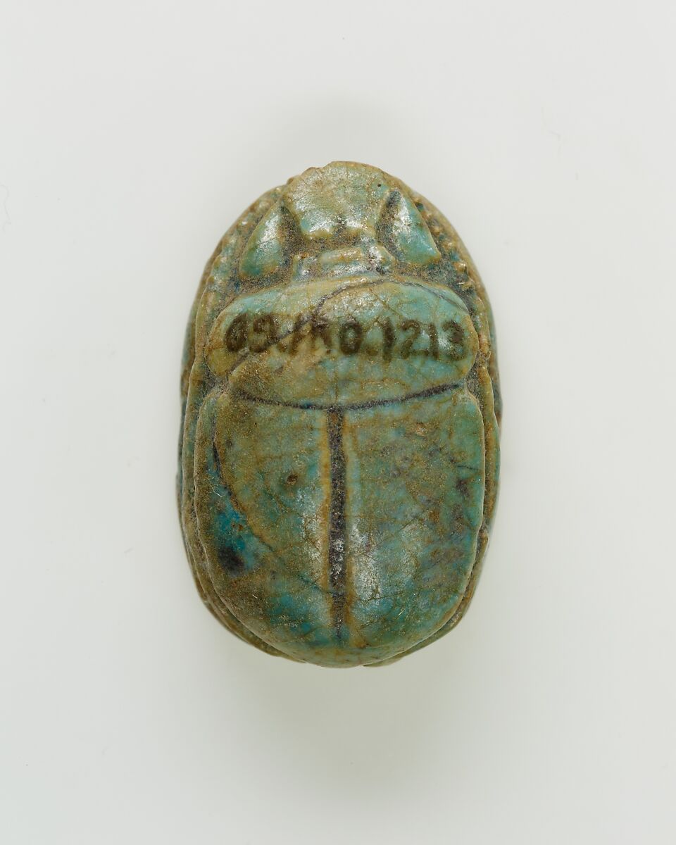 Scarab of an Official, Green glazed steatite