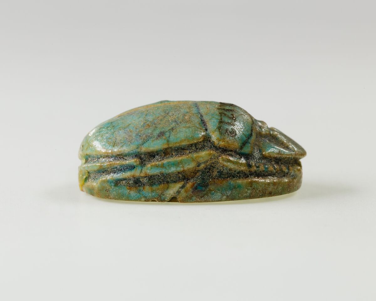 Scarab of an Official, Green glazed steatite