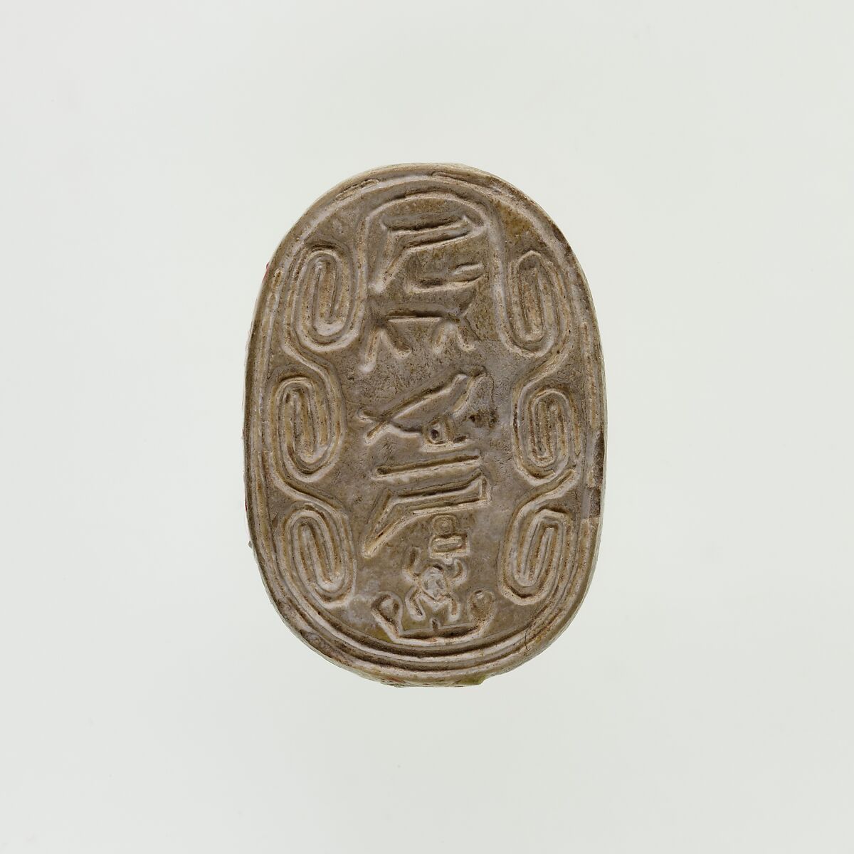 Scarab of the Chamberlain to the Treasurer Kheperka, Glazed steatite 