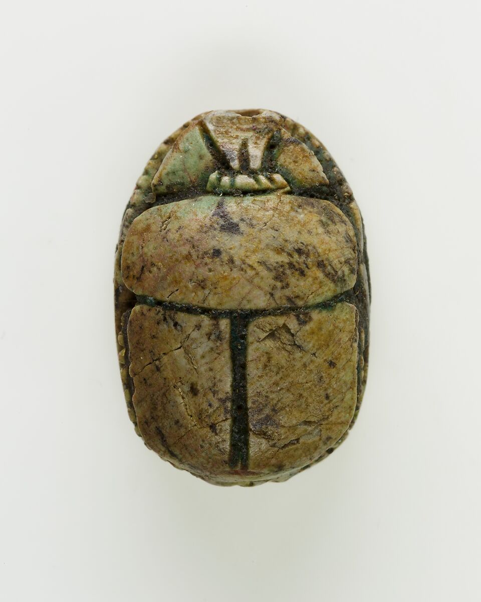 Scarab of an Official, Green glazed steatite