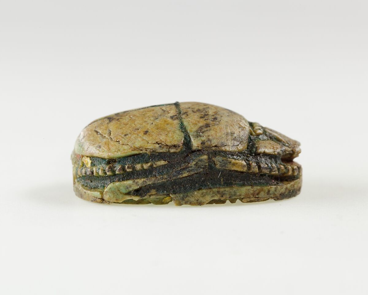 Scarab of an Official, Green glazed steatite