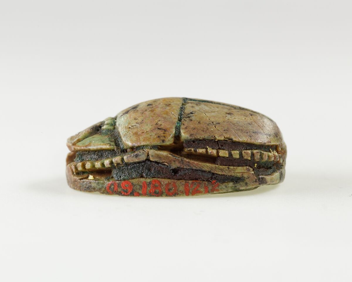 Scarab of an Official, Green glazed steatite