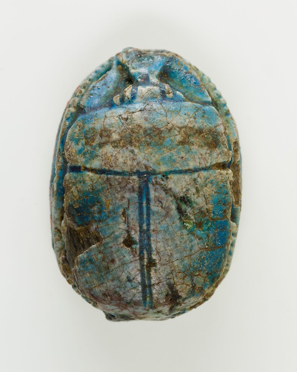 Scarab of an Official, Bright blue glazed steatite
