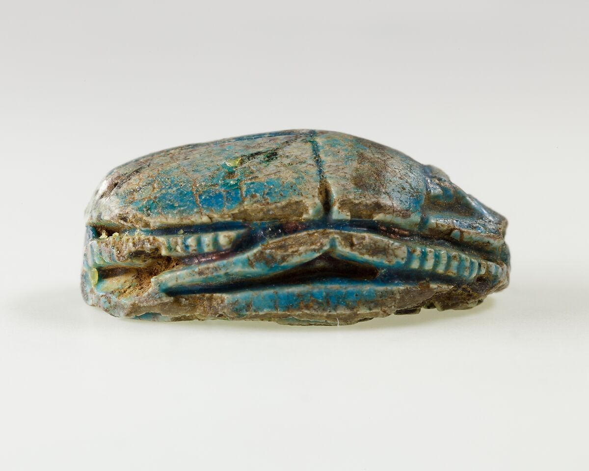 Scarab of an Official, Bright blue glazed steatite